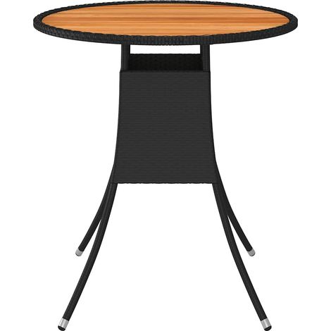 Maison Exclusive - Garten-Esstisch Schwarz Ø 70 cm Poly Rattan Ma (1/5)