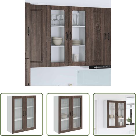 Holzschrank - Küchenschrank Kalmar Braun Eichen-Optik 80 x 31 x 100 cm (1/5)