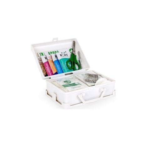 Esculape – Coffret de secours standard 4 personnes – Contenu complet pour premiers secours – Fabrication française – Dimensions H 6 x L 13 x P 18 cm (1/7)