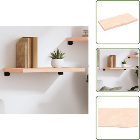 Wandregal 60x30x(2-4) cm Massivholz Eiche Unbehandelt - Wandregal - Eichendielen - Holzmöbel - Rustikal - Dekoration (1/5)