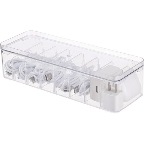 Boîte de rangement anti-poussière,organiseur de moyeu de roue,organiseur de câbles de données de bureau,pince pour cordon