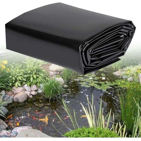 Revêtement de bassin HDPE durable pour bassins extérieurs,revêtement d'étang préformé, membrane de piscine de jardin pour bassins à poissons Koi, fontaine et cascade(2x3m)-0.3mm (1/4)