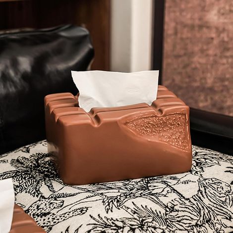 Boîte à Mouchoirs Alimentaire Drôle, Couverture pour Boîte à Tissus en Forme de Chocolat Décoratif, pour Maison ou Bureau (1/5)