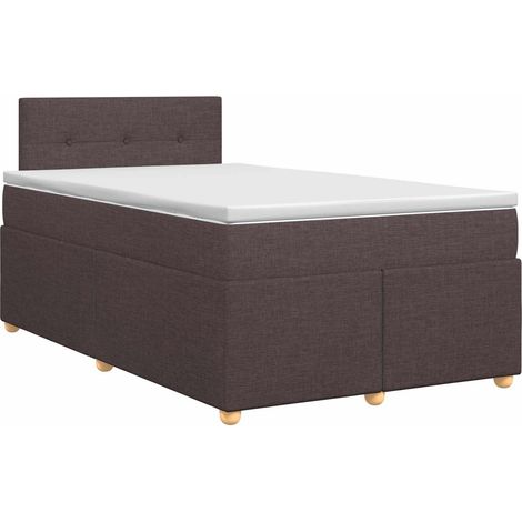 Maison Exclusive - Letto box spring con materasso Marrone Scuro 120 x 200 cm (1/5)