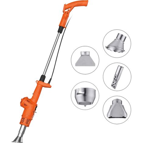 Désherbeur électrique 3 en 1 avec désherbeur thermique à air chaud, allume-barbecue et câble de 1,8 m. 5 buses incluses. Puissance : 2 000 W, jusqu’à 650 °C. Idéal pour jardin, terrasse et allée. (1/5)