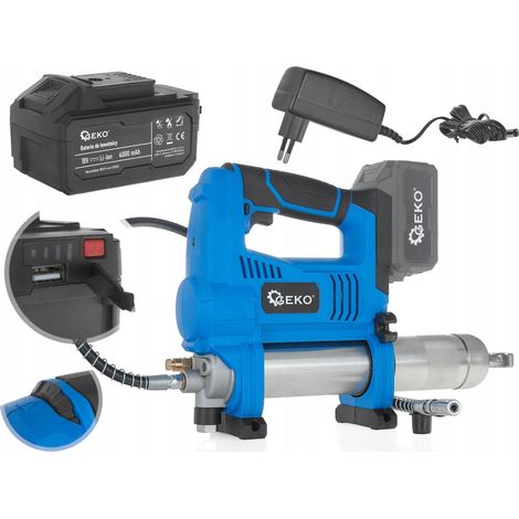 Geko Pistola de grasa a batería 18V 4Ah 600g (1/3)