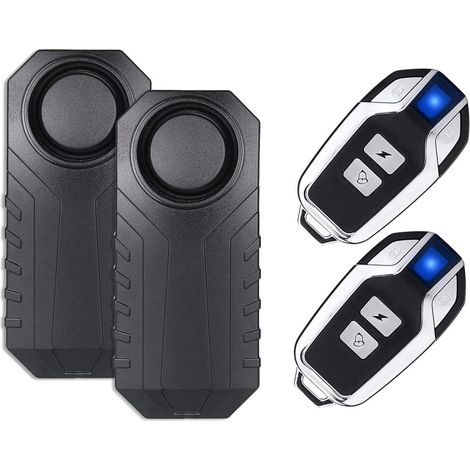JSSEVN-Alarma para bicicleta mejorada (paquete de 2), sensor de seguridad antirrobo impermeable de 110 dB para motocicleta, scooter, remolque, bicicleta eléctrica, puerta y ventana. (1/5)