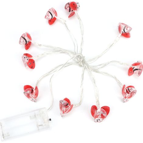 Guirlande lumineuse LED coccinelle à sept étoiles, décorative pour chambre d'enfant, décoration murale, fête, anniversaire (blanc chaud) (1/5)