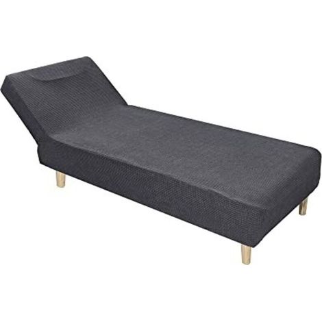 Stretch Chaise Longue Cover without Armrests, Waterproof Modern Soft Chaise Longue Cover for Living Room Bedroom Indoor Recliner Chair Protector (1PC,Dark Grey)