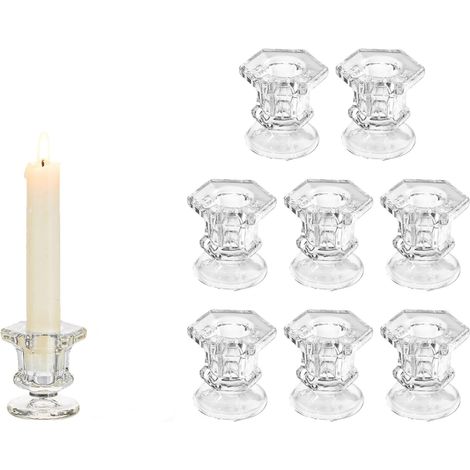 Ensemble de 10 chandeliers en verre transparent, chandeliers de Noël, convenant pour le salon, la table à manger et la décoration de mariage.