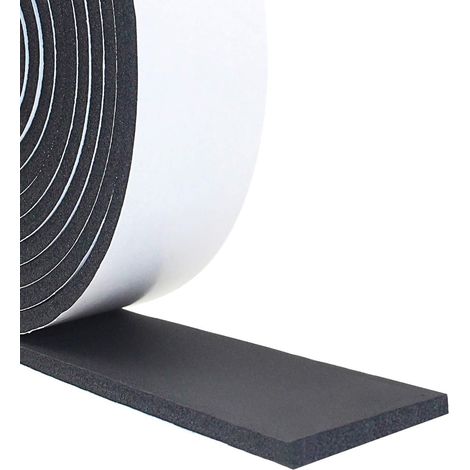 Burlete para puertas y ventanas, 15 mm de ancho x 10 mm de grosor x 4 m de largo, insonorizante, color negro.