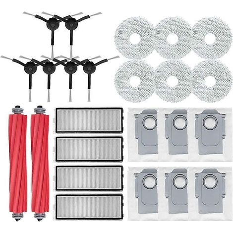 Dernier modèle pour aspirateur robot Qrevo S, Qrevo Pro, Qrevo MaxV : brosse latérale principale, filtre HEPA, lingette de nettoyage et sacs à poussière (1/4)