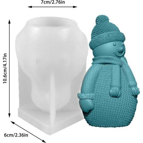 Moule en silicone 3D Père Noël neige pour cire résine chocolat gâteau et fondant (1/4)