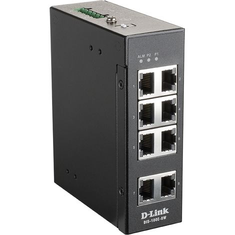 D-Link DIS-100E-8W unmanaged Switch L2 Fast Ethernet (10/100) Schwarz