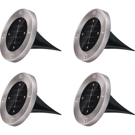 GRUNDIG Spot solaire pour le sol, lot de 4, 600mA, avec piquet