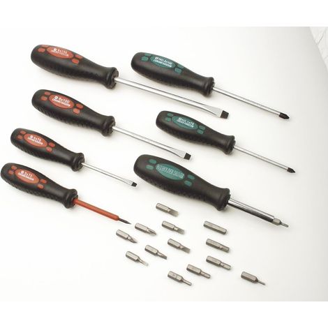 Brüder Mannesmann Officina e meccanica Kit cacciaviti 21 parti Taglio, Croce Pozidriv (1/2)