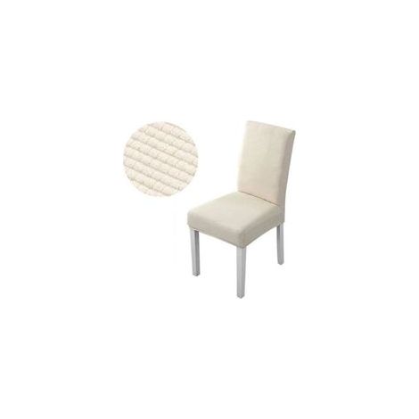 Housse de Chaise Lot de 4 Épaisses et Extensibles Coloris Beige Pour Maison, Bureau, Hôtel et Restaurant (1/4)