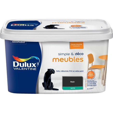 Peinture De Rénovation Simple & Deco Meubles Satin Noir 2 L - Dulux Valentine
