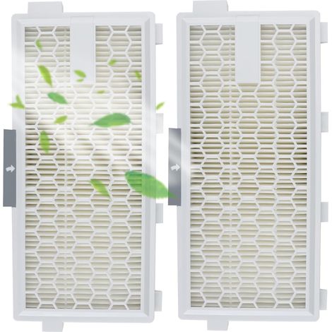 2 - Filtre HEPA - Microfiltre - Filtration AirClean Charbon Actif Pour Aspirateur Miele C1 C2 C3 S4000-S8999 Blanc Et Noir (1/5)