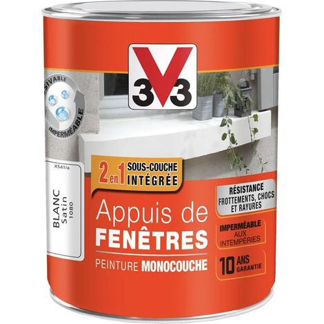 Peinture Façade Appuis de fenêtres V33 Blanc Satin 2,5 L