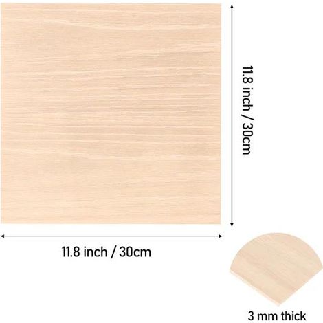 3mm Red Oak Plywood 6PCS Wood DIY Kit fuer Lasergravur und Laserschneiden (1/3)