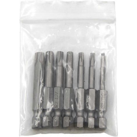 Jeu de 7 embouts de tournevis Torx à étoile de sécurité 5 points T10-T40. longueur 5 cm (2 pouces). inviolables. pour l'électronique (1/5)