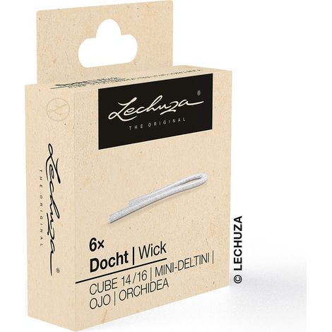 LECHUZA – Mèches de rechange pour insert de plantation – Lot de 6, pour MINI-DELTINI, ORCHIDEA, OJO, CUBE 14/16 (1/2)