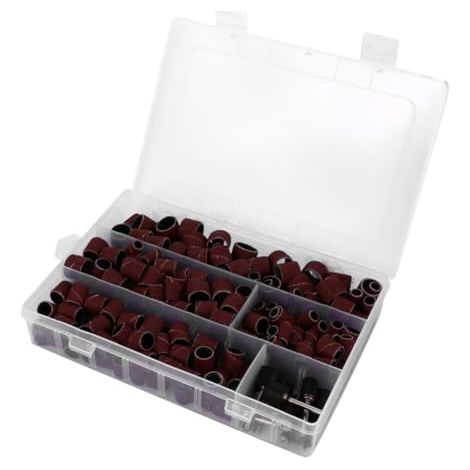 Kit Manchon de Ponçage Tambour et Bandes Abrasives 51 Pièces Compatible Outils Rotatifs Universels, Auto-extensible, pour Bois Métal Plastique, Accessoires Finition - (1/5)