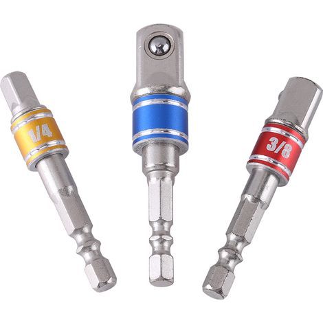 Wear-resistant 1/4-inch chrome vanadium steel hex socket bit adapter, impact spring ball bearing driver extension bar adapter (1/5)