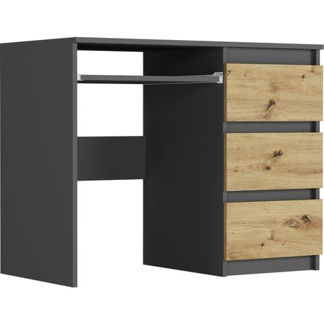 Kleiner Laptop-Schreibtisch rechts Anthrazit Mix Artisan 76 x 50 x 96 cm Modern N3 (1/5)