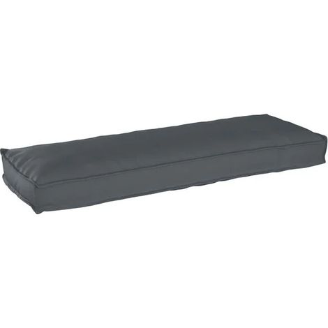 Coussin gris anthracite, mesurant 120 x 40 x 8 cm, en tissu Oxford. (1/5)