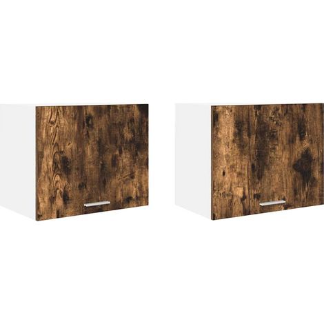 Maison Exclusive - Armadio pensile con porta 2 pcs Rovere Affumicato e Bianco
