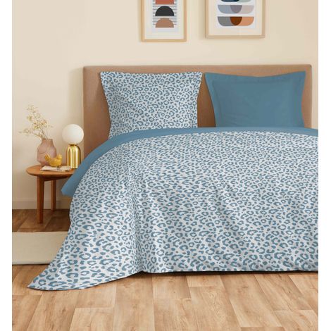 Parure de draps 4 pièces "Vanessa" pour lit 140 x 190 cm Diana Bleu -  - (1/4)