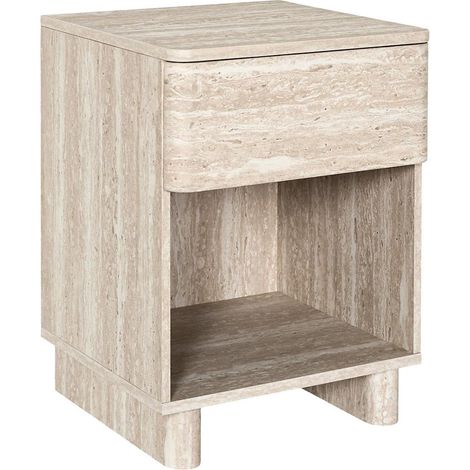 Table de Chevet Avec Tiroir "Pietra" 56cm Beige