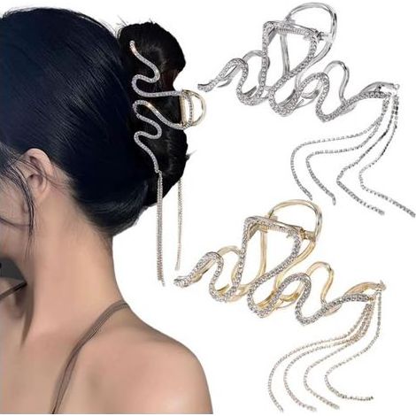 Set di due pezzi di strass clip di capelli, nappine, i grandi fermagli per capelli, folti capelli clip di metallo di grandi dimensioni fermagli per capelli per le donne, le donne accessori per capelli (1/5)