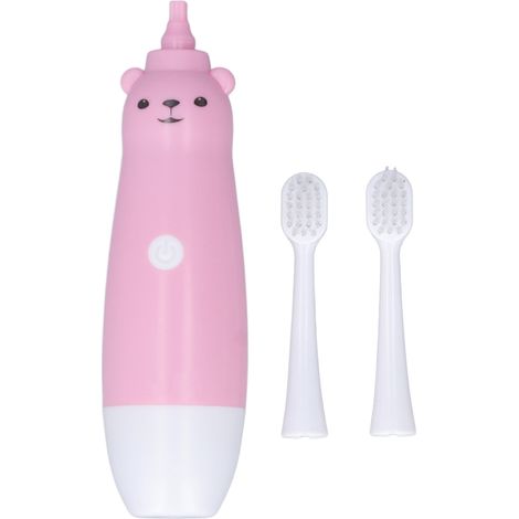 Brosse à dents électrique rose non rechargeable pour enfants, brosse douce avec protection dentaire, nettoyage efficace (1/5)