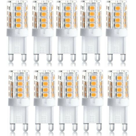 Lot de 10 Projecteur LED, lumière décorative LED, ampoule LED G9, 5 W blanc chaud blanc froid, ampoules LED à économie d'énergie, ampoule halogène de rechange, AC 230 V non dimmable