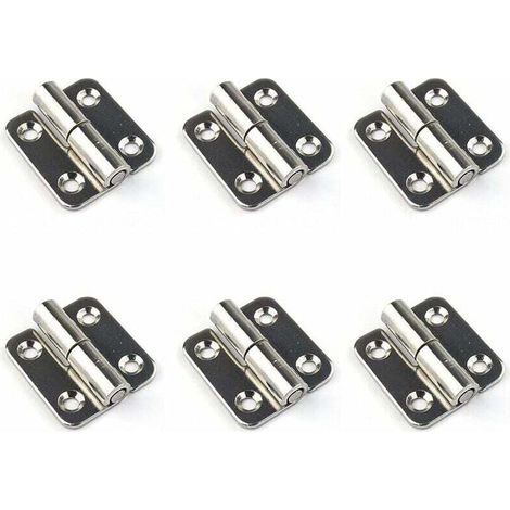 Set of 6 detachable 3.7 cm hinges - Removable door hinges - Made of 304 stainless steel - For left-handed use (1/4)