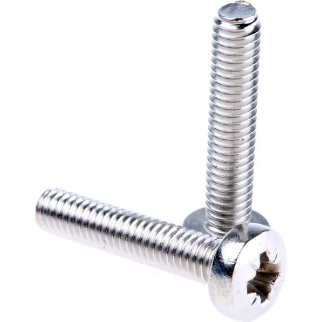 Vis à métaux RS PRO M4 à tête Cylindrique Pozidriv en Acier Inoxydable, 20mm ( Prix pour Sachet de 100 )