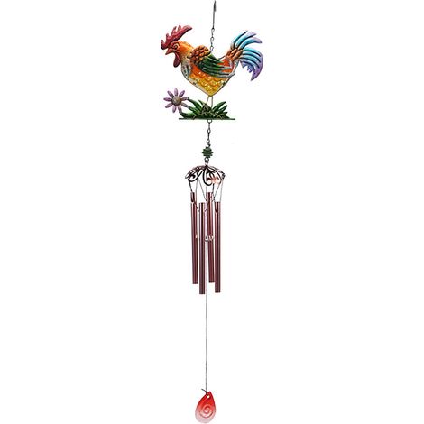 Clochettes A Vent Coq - En Fer Et Acrylique - Décoration Intérieure Et Extérieure - Pour Jardin Terrasse Balcon - Lot De 1 (1/5)