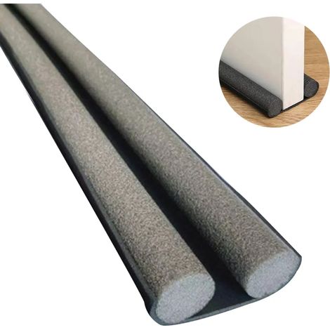 Zugluftstopper für Türen, zuschneidbare Türbodendichtung , doppelseitige Türisolierung , Schutz vor Lärm und Zugluft ,Länge 95 cm(Schwarz)