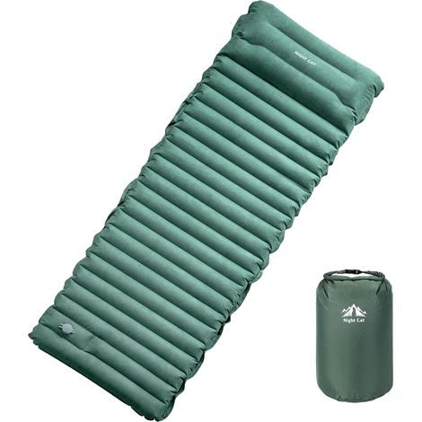 Matelas gonflable léger : matelas gonflable portable avec coussin pour le camping, la randonnée, la randonnée, le camping sauvage (1/5)