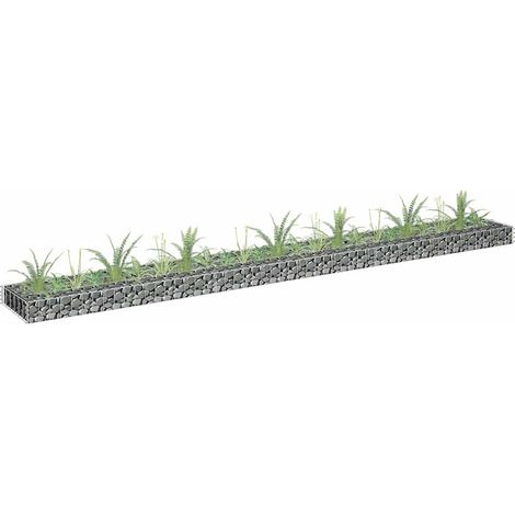 Lit surélevé à gabion-Jardinière en cage à pierre-Jardinière à gabion Acier galvanisé 270x30x10 cm (1/5)