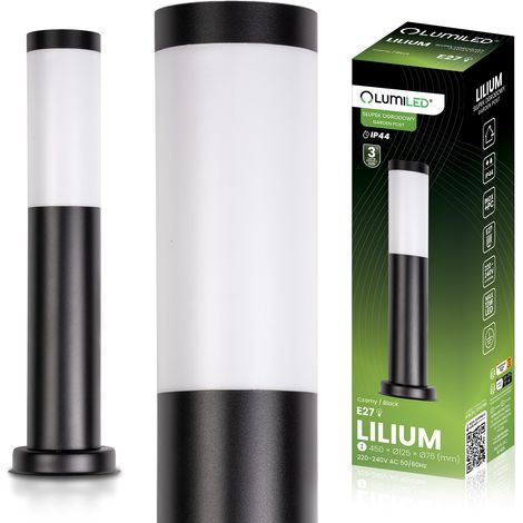 Lampada da giardino per esterni E27, palo nero 45 cm Lilium lumiled (1/5)