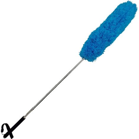 Teleskop Staubwedel bis 133cm flexibel Staubwischer Wedel Wischer ausziehbar Teleskopstiel - blau (1/5)