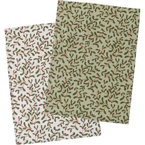 Küchentücher mit Muster MISTLETOE, 50 x 70 cm, 2er-Set
