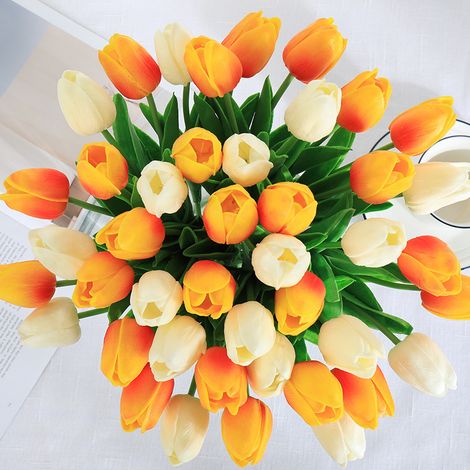 20 tulipes artificielles réalistes en latex, tulipes artificielles-AquaForge (1/5)