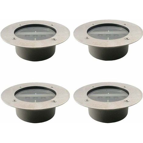IP65 wasserdichte Solar-Flutlichter – 4er-Pack mit 3 LEDs – Kaltweißes Licht – Einfache kabellose Installation – Crezuo