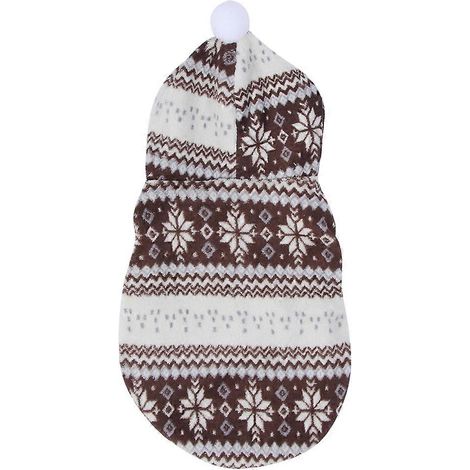 Vêtements d'hiver en coton pour animaux de compagnie, motif flocons de neige mignons, avec capuche, pour chien et chat. Gardez bien au chaud grâce à cette combinaison. (1/2)