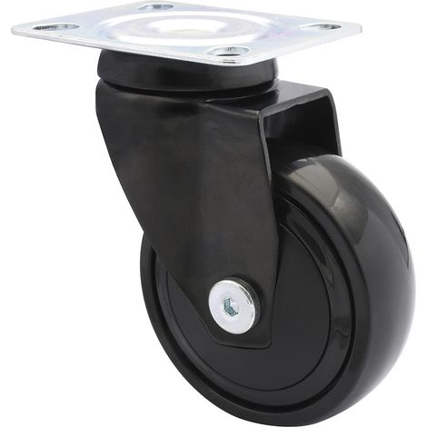 Wagner Lenkrolle für Möbel RO2277 mit Kunststoff-Rad ø 50mm und Gleitlager - Möbelrolle Tragkraft 75kg, Stahl/Kunststoff schwarz (1/2)